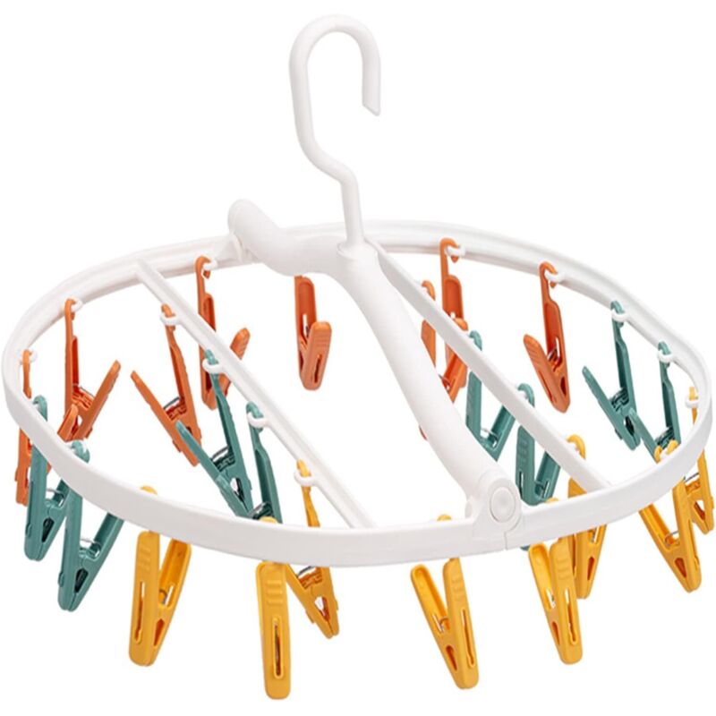 [neuwertig]socken-trockenständer, Tragbarer Wäscheständer Aus Kunststoff Für Den Außenbereich Mit Windfesten Clips Für Socken, Unterwäsche, Babykleidung Und Mützen