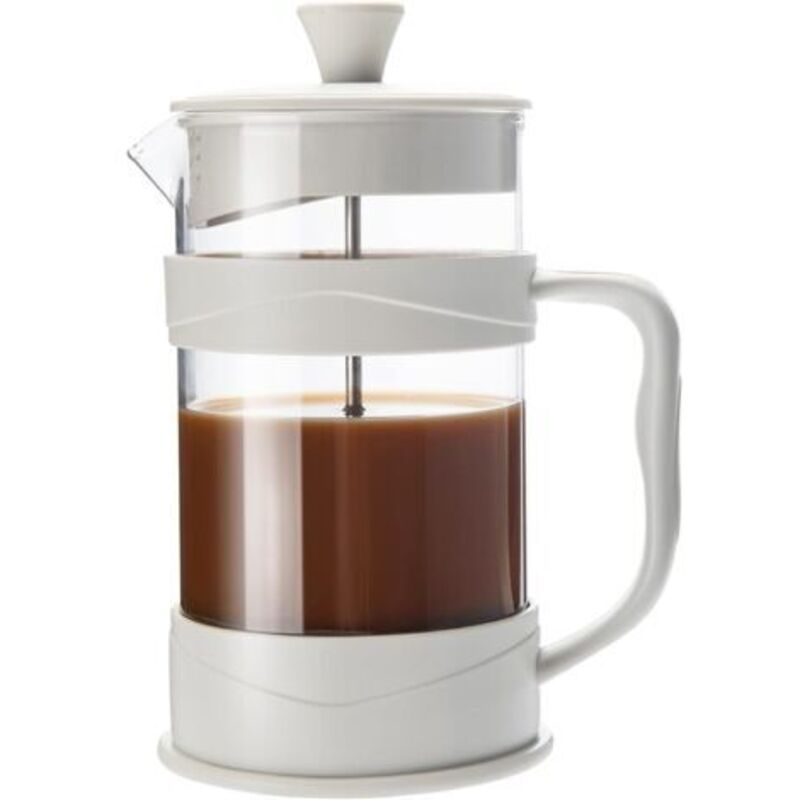 [neuwertig]350-ml-french-press-kaffeebereiter Mit Bambusgriff Und Hitzebeständigem Glas, Kaltbrüh-kaffeebereiter (weiß)