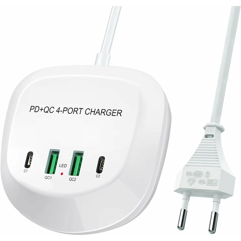 [neuwertig]schnellladegerät Mit Usb-c-anschluss, Jie Xing Cun Schnelllade-usb-pd-qc-3.0-ladestation, Tragbarer 4-port-schnelllade-usb-stecker Für Iphone, Ipad Und Mehr