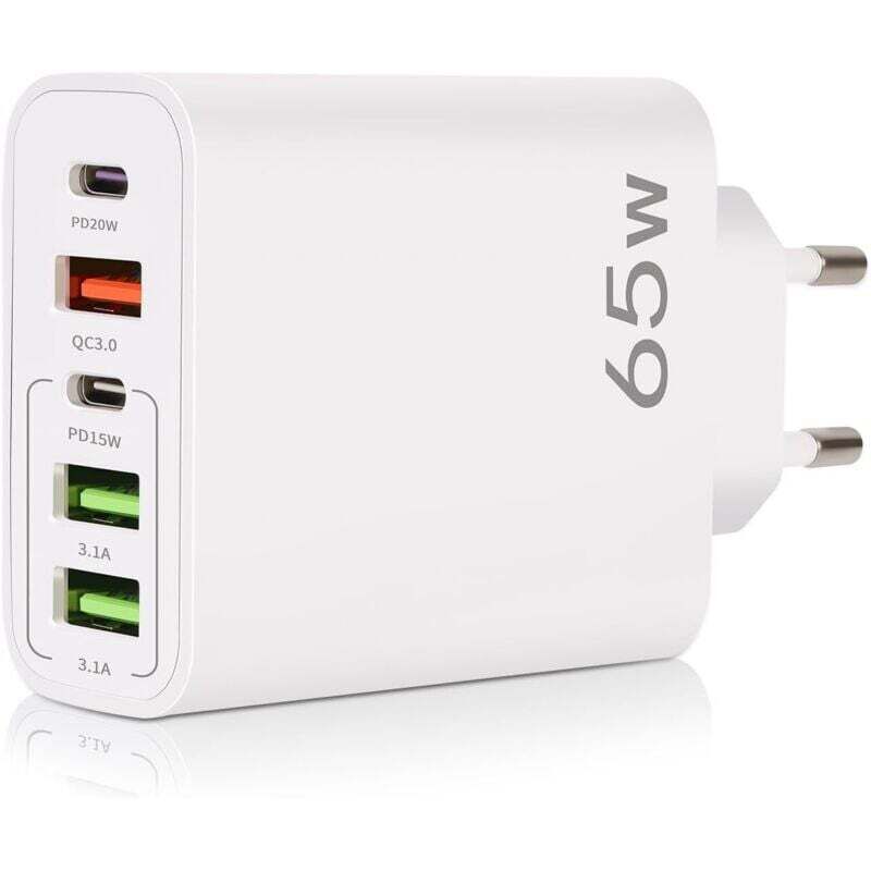 [neuwertig]usb-c-ladegerät, 65 W, 5-port-usb-c-ladegerät Mit Smart Qc 3.0 Schnellladefunktion, Usb-netzteil Für Iphone 15, 14, 13, 12, 11 Pro Max, Se 2020, Xs, Xr, 8, 7 Und Samsung