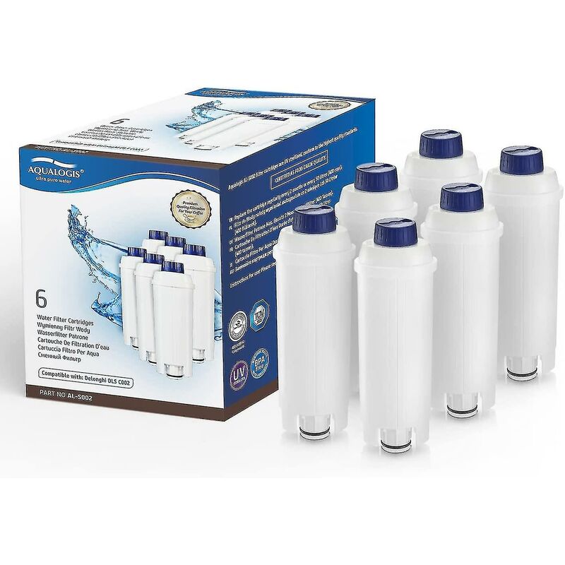[neuwertig]wasserfilterkartusche Für Kaffeemaschinen Mit Aktivkohle-wasserenthärter, Kompatibel Mit Delonghi Ecam, Esam, Etam, Bco, Ec. 6er-packung