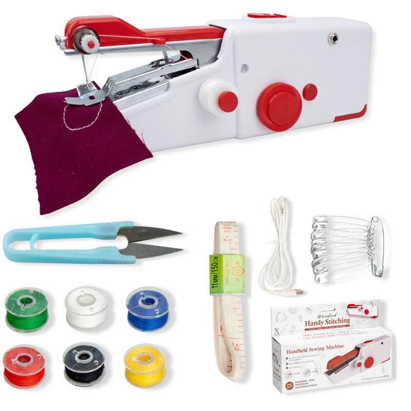 [neuwertig]tragbare Nähmaschine, Mini-elektro-nähmaschine Für Erwachsene, Schnellstich, Geeignet Für Kleidung, Stoffe, Haushalt, Reisen Und Diy-projekte