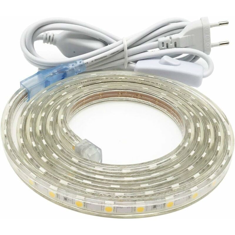 [neuwertig]3 M Led-streifen, Sehr Heller 220-v-led-streifen Mit Schalter, 5050, Ip65 Wasserdicht, Warmweiß