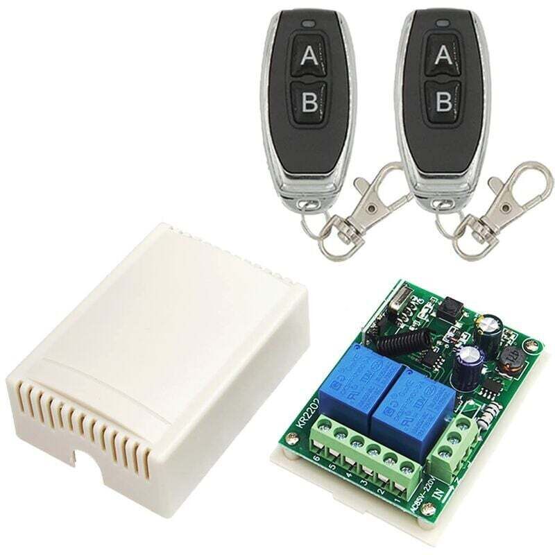 [neuwertig]220-v-wechselstrom-funkfernbedienungsschalter Mit 2 Kanälen, 433-mhz-rf-empfänger Und Relaismodul Mit Ein/aus-sender Für Garagentor, Beleuchtung Und Haushalt