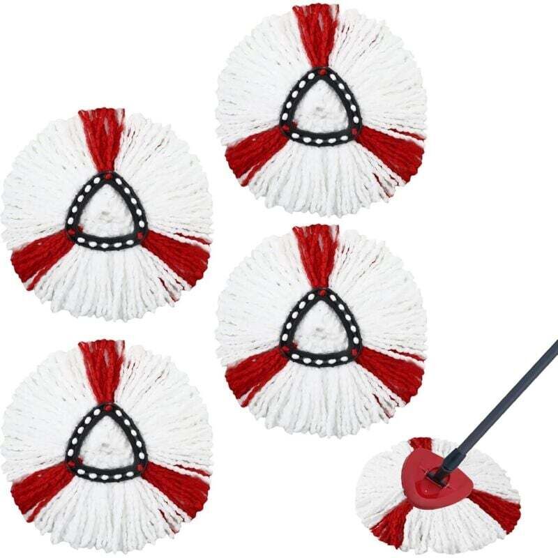 [neuwertig]4-teiliges Nachfüllset Für Wischmoppköpfe, Kompatibel Mit Turbo Easywring And Clean – Ersatz-mikrofaser-wischmopppad Mit Fransen Für Easy&clean Turbo