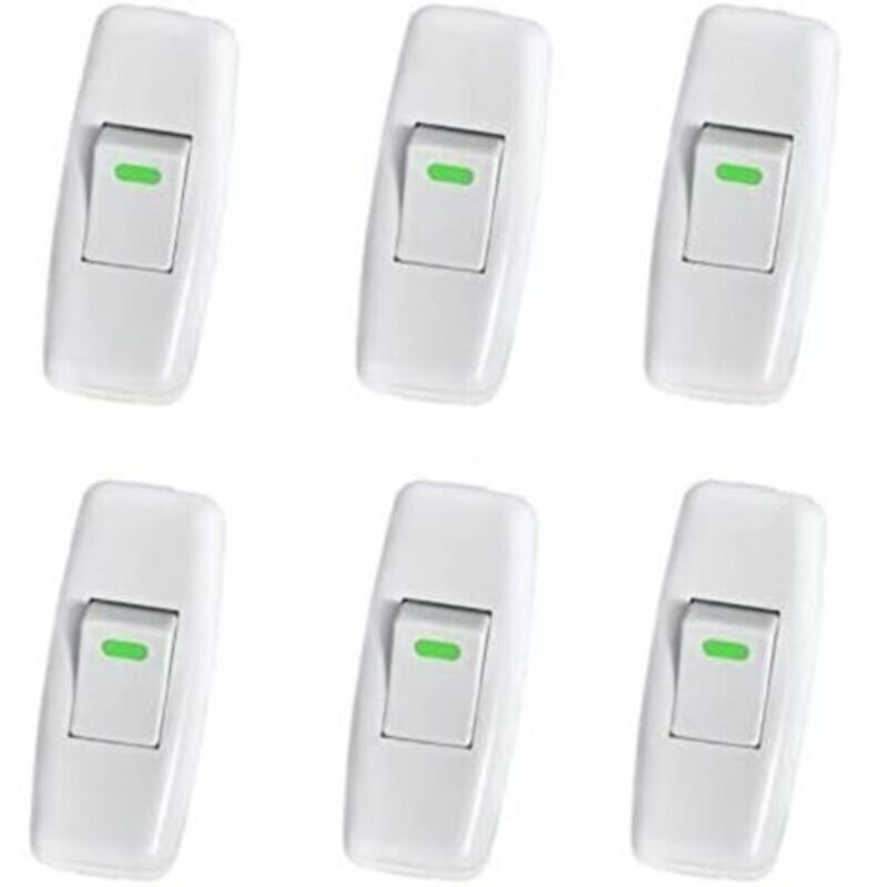 [neuwertig]6er-pack Lampenschalter (3 X 6,5 Cm), Torpedoschalter, Zwischenschalter, Nachttischlampenschalter, Wippschalter Für Nachttischlampen (ersatzteil)