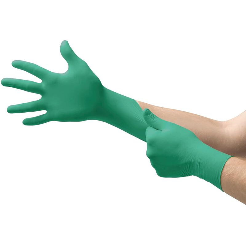 [neuwertig]puderfreie Nitril-einweghandschuhe. Hoher Schutz Vor Chemikalien Und Mechanischen Einflüssen. Lebensmittelecht. Größe M. Packung Mit 100 Handschuhen.