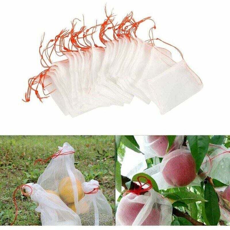 [neuwertig]packung Mit 100 Insektennetzsäcken, Nylon-gartenschutznetz, Wiederverwendbare Obst- Und Pflanzenschutzsäcke, Vogelsichere Traubensäcke Mit Kordelzug (15 X 10 Cm)