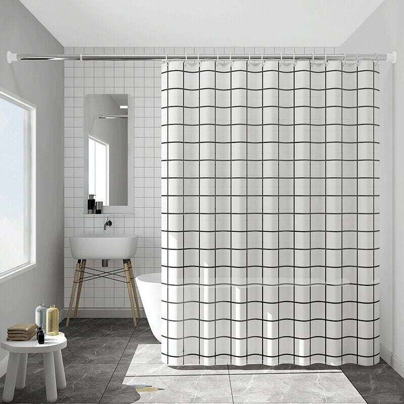 [neuwertig]1 Stück 180 X 200 Cm Schnelltrocknender, Wasserdichter Duschvorhang Mit Beschwertem Saum, Waschbarer Badezimmervorhang Aus Polyester Mit 12 Haken