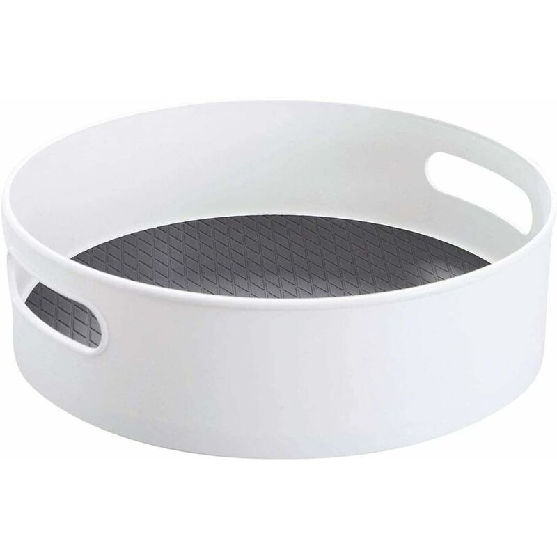 [neuwertig]drehbarer Gewürzständer Mit Lazy Susan-technologie, 30 Cm Durchmesser, Kunststoff, Küchenschrankaufbewahrung, Gewürzregal, Gewürzhalter, Weiß