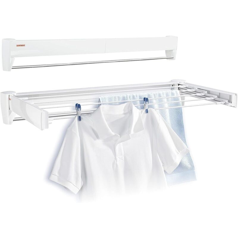 [neuwertig]wandhängender Wäschetrockner, Ausklappbarer Wäschetrockner Mit 5 X 60 Cm Stangen, Stabile Wäscheleine Für Den Innen- Und Außenbereich, 3 Meter Trockenlänge