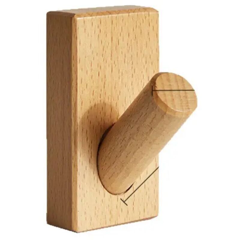 [neuwertig]holzhaken, Hutablagen, Holzgarderobenhaken, Zierhaken, Handtuchhalter, Stabile Haken (rechteckig - Buche)