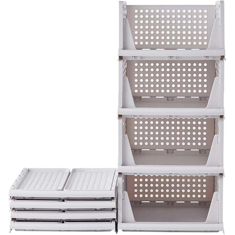 [neuwertig]3-teiliger Kleiderschrank-organizer, Stapelbarer Schubladen-organizer, Kleideraufbewahrungsbox Aus Kunststoff Für Schlafzimmer, Kleiderschrank, Ankleidezimmer, 43 X 32,5 X 18 Cm, Weiß