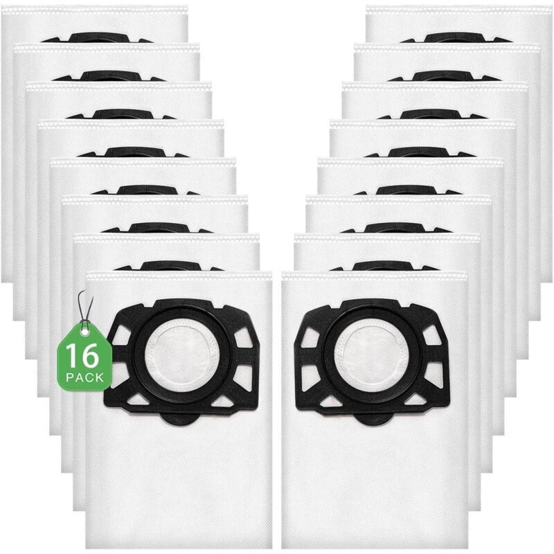 [neuwertig]kfi 357, 16er-pack Staubsaugerbeutel Für Kärcher Wd2plus/wd3/kwd1/kwd2/kwd3/mv3/wd3.200-wd3.800m/se4001/se4002, Ersetzt 2.863-314.0, Für Nass-/trockensauger Mit Kunststoffscheibe