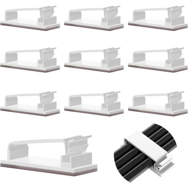 [neuwertig]packung Mit 50 Selbstklebenden Kabelclips, Robuste Clips Für Fernseher, Pc, Laptop, Ethernet-kabel, Homeoffice (weiß)