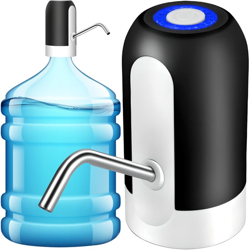 [neuwertig]wasserspender, 5 V, 5 W, Usb-betrieben, 12,5 X 7 Cm, 1200 Mah, Tragbarer Elektrischer Wasserflaschenschalter Für 5-20-liter-flaschen, Ein-/ausschalter, Weiß, Schwarz