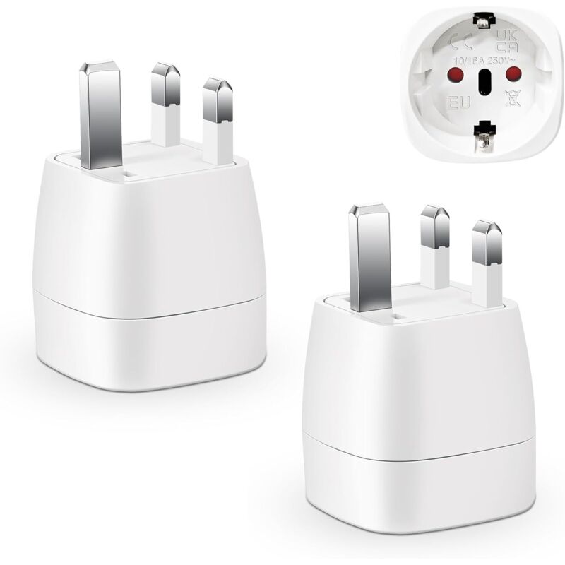 [neuwertig]2er-pack Uk-steckeradapter, Reiseadapter Frankreich Nach Großbritannien