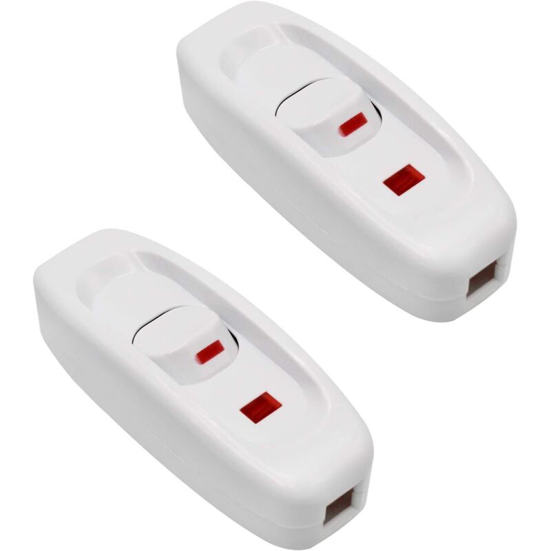 [neuwertig]2er-pack Wechselstrom-250v 10a Ein/aus-wippschalter Für Schreibtischlampenkabel Mit Led-anzeige, Weiß