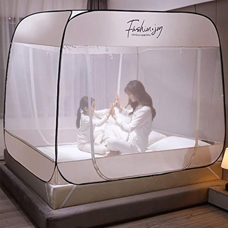 [neuwertig]pop-up-moskitonetz, Tragbares, Faltbares Moskitonetz, Netzboden, Dreitür-design, Großer Reiseraum, Geeignet Für Erwachsene Und Babys (71 X 78 X 65 Zoll, Weiß)