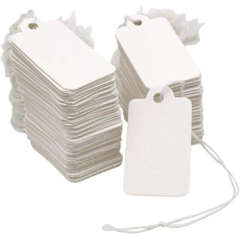 [neuwertig]kleine Weiße Preisschilder, 500 Stück, 35 Mm X 22 Mm, Schmucketiketten Mit Schnur Für Kleidung