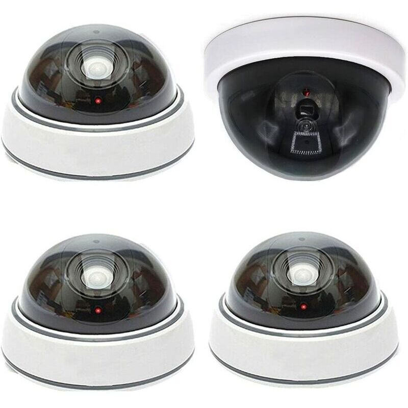 [neuwertig]set Mit 4 Kabellosen Virtuellen Dome-kameras, Außensicherheitssimulation Mit Realistischen Ir-leds Für Den Schutz Von Geschäften Und Wohnhäusern
