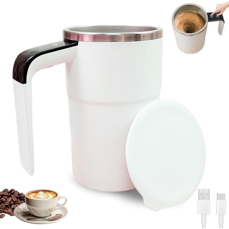 [neuwertig]automatischer 380-ml-mixbecher, Automatischer Kaffeemixerbecher: Automatischer Magnetischer Mixbecher Mit Deckel, Usb-aufladbar, Waschbar, Elektrischer Kaffeemixer