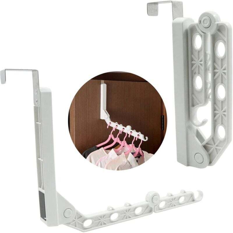 [neuwertig]türkleiderbügel, Faltbarer Kleiderständer, Moderne Platzsparende Klappfunktion, 5kg Tragkraft, Für Balkon, Kleiderschrank, Schlafzimmer, 2 Stück, Weiß