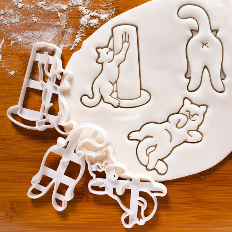 [neuwertig]ausstechformen-set, 3 Tierformen, Ausstechformen In Katzenform, Tierformen Zum Dekorieren Mit Fondant, Keksen Und Kuchen