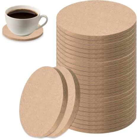 Dtekgaz - 24 Runde Korkuntersetzer, 10 Cm Durchmesser, Strapazierfähig Und Wiederverwendbar Zum Schutz Ihrer Möbel, Ideal Für Heiße Und Kalte Getränke Im Büro, Zu Hause Oder Im Café.