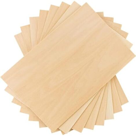 Dtekgaz - 10 Unbehandelte Balsaholzplatten Für Den Modellbau, 300 X 200 X 2 Mm Sperrholzplatte, Balsaholzpaneele Für Diy-modellbau, Bastelarbeiten, Holzbearbeitung Und Heimdekoration
