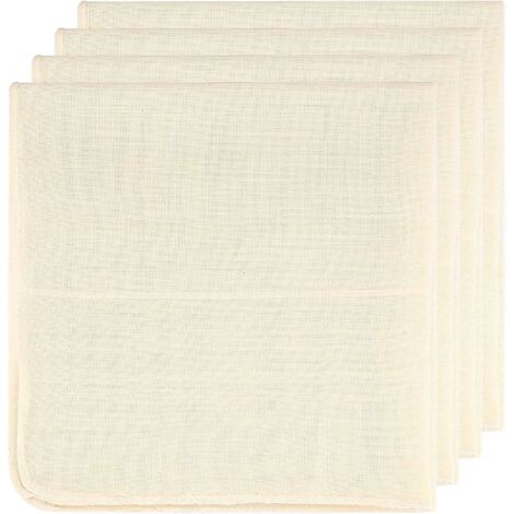 Dtekgaz - 4-teiliges Küchentuch-set Aus Musselin, Ungebleichtes Marmeladensieb, Wiederverwendbares Stoffsieb Zum Abtropfen, 50 X 50 Cm Käsesieb, Lebensmitteltuch Zum Abtropfen, C