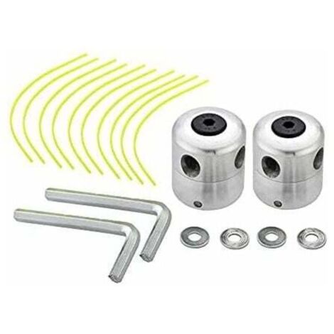 Dtekgaz - Set Aus 2 Universellen Aluminium-freischneiderköpfen, Doppeltem Nylonfadenkopf, Fadentrommel, Freischneiderzubehör.