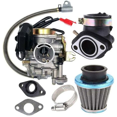 Dtekgaz - Silberner Rtgpt-vergaser, Passend Für Taotao Gy6 4-takt 50cc 49cc Roller Mit 18mm Ansaugkrümmer Und Luftfilter.