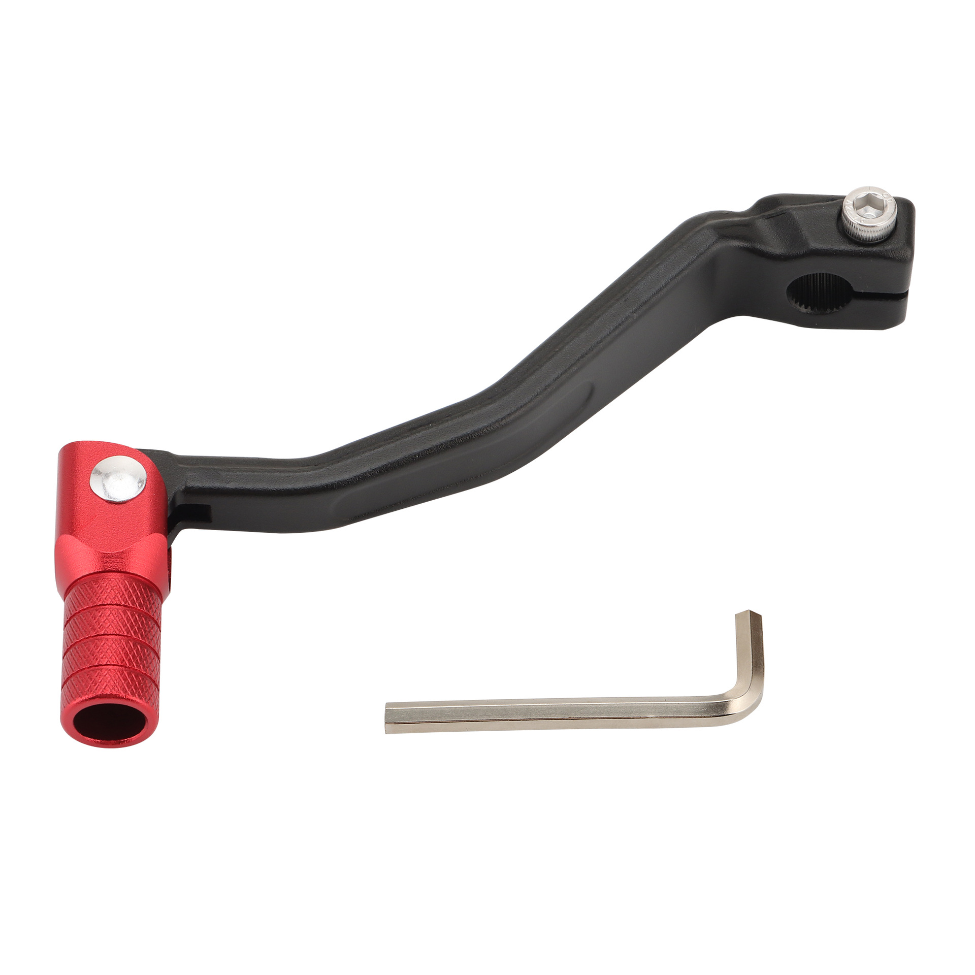 Dtekgaz - Cnc-gefräster Schalthebel Aus Aluminiumlegierung, Schwarz Und Rot, Kompatibel Mit Offroad-motorrad-umbauten Der Kawasaki Klx-serie/honda Crf250l/crf300l.