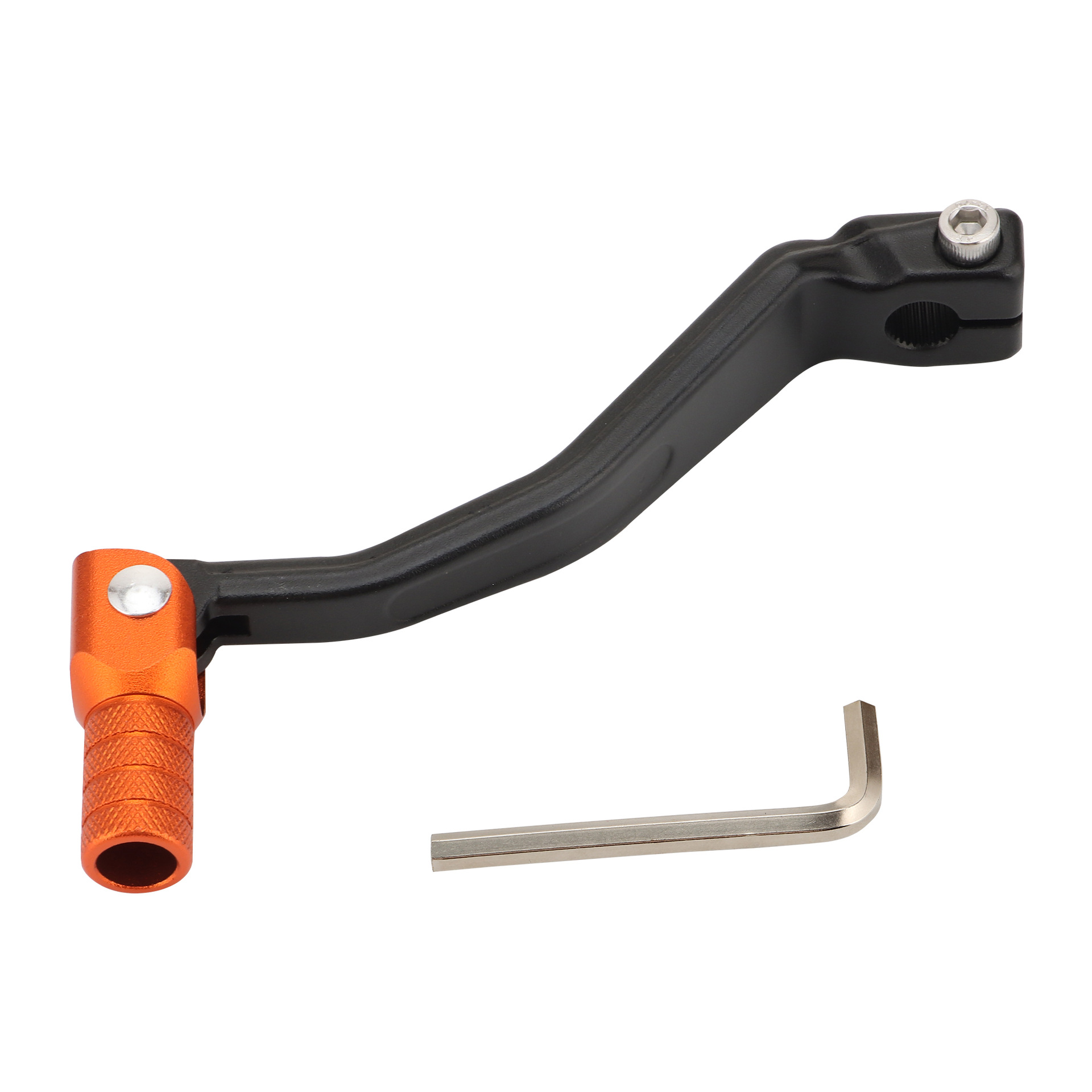 Dtekgaz - Cnc-gefräster Schalthebel Aus Aluminiumlegierung, Schwarz-orange, Kompatibel Mit Kawasaki Klx-serie/honda Crf250l/crf300l Offroad-motorrädern, Modifizierter Anti-klapp-schalthebel.