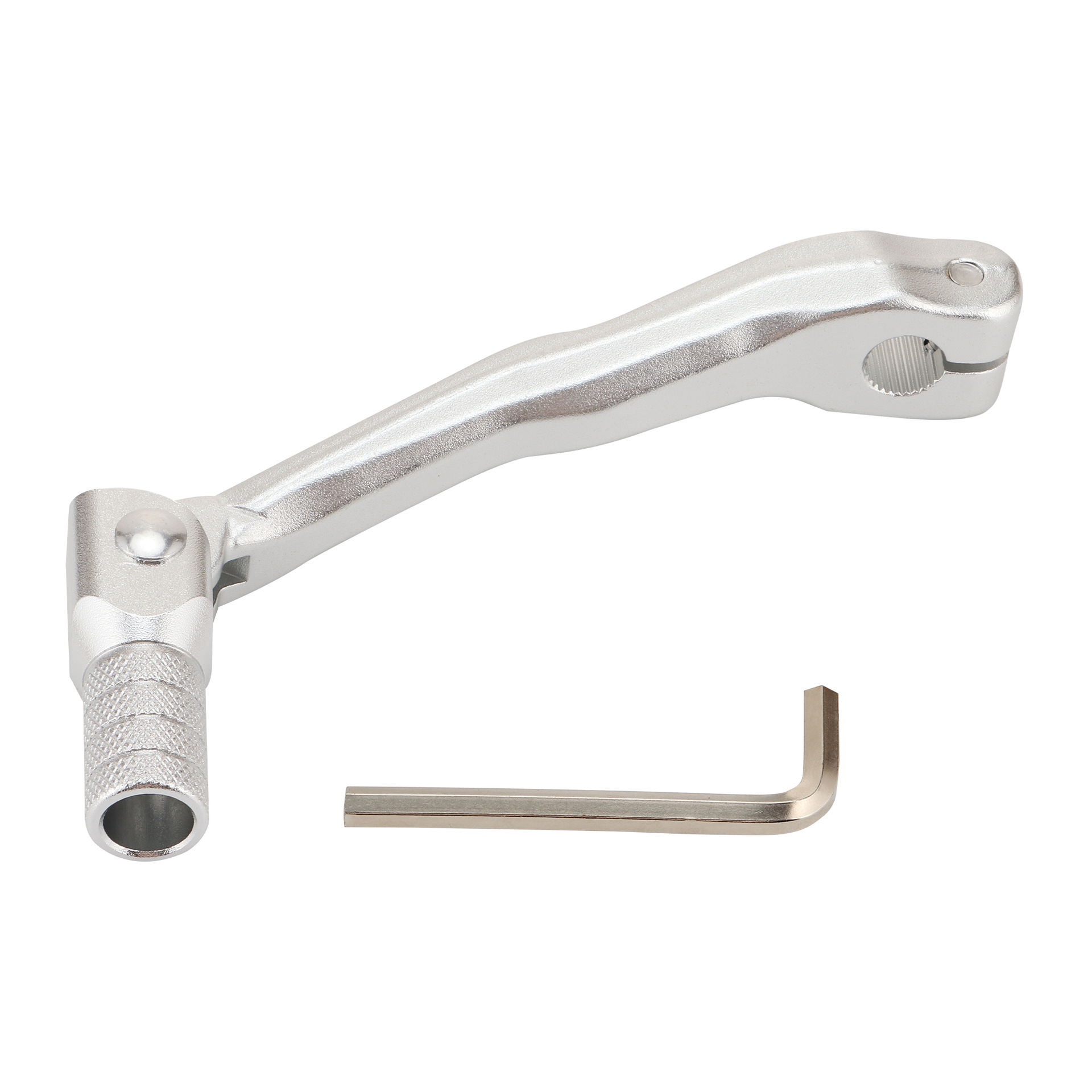 Dtekgaz - Geschmiedeter Schalthebel Aus Aluminiumlegierung Mit Silbernem Griff Und Spitze, Verstärkter Universeller, Verbiegungsfreier Schalthebel Für Zweitakt-offroad-motorräder, Modifikations- Und U