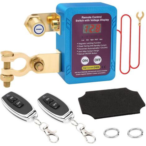 Dtekgaz - Not-aus-schalter Mit Fernbedienung, 12v 240a Batterietrennschalter, Automatischer Not-aus-schalter Mit Led-spannungsanzeige Für Pkw Und Lkw