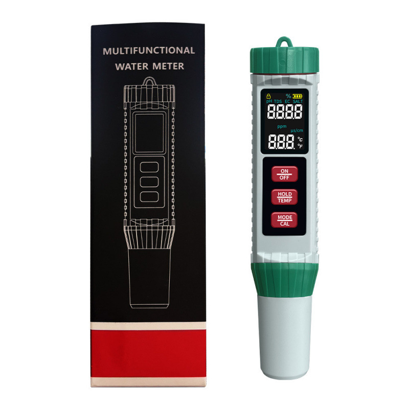 Dtekgaz - X51 5-in-1 Tragbarer Wasserqualitätstester In Stiftform: Messung Von Salzgehalt, Ph-wert, Tds Und Elektrischer Leitfähigkeit. Hochpräzises, Multifunktionales Wasserqualitätstester.