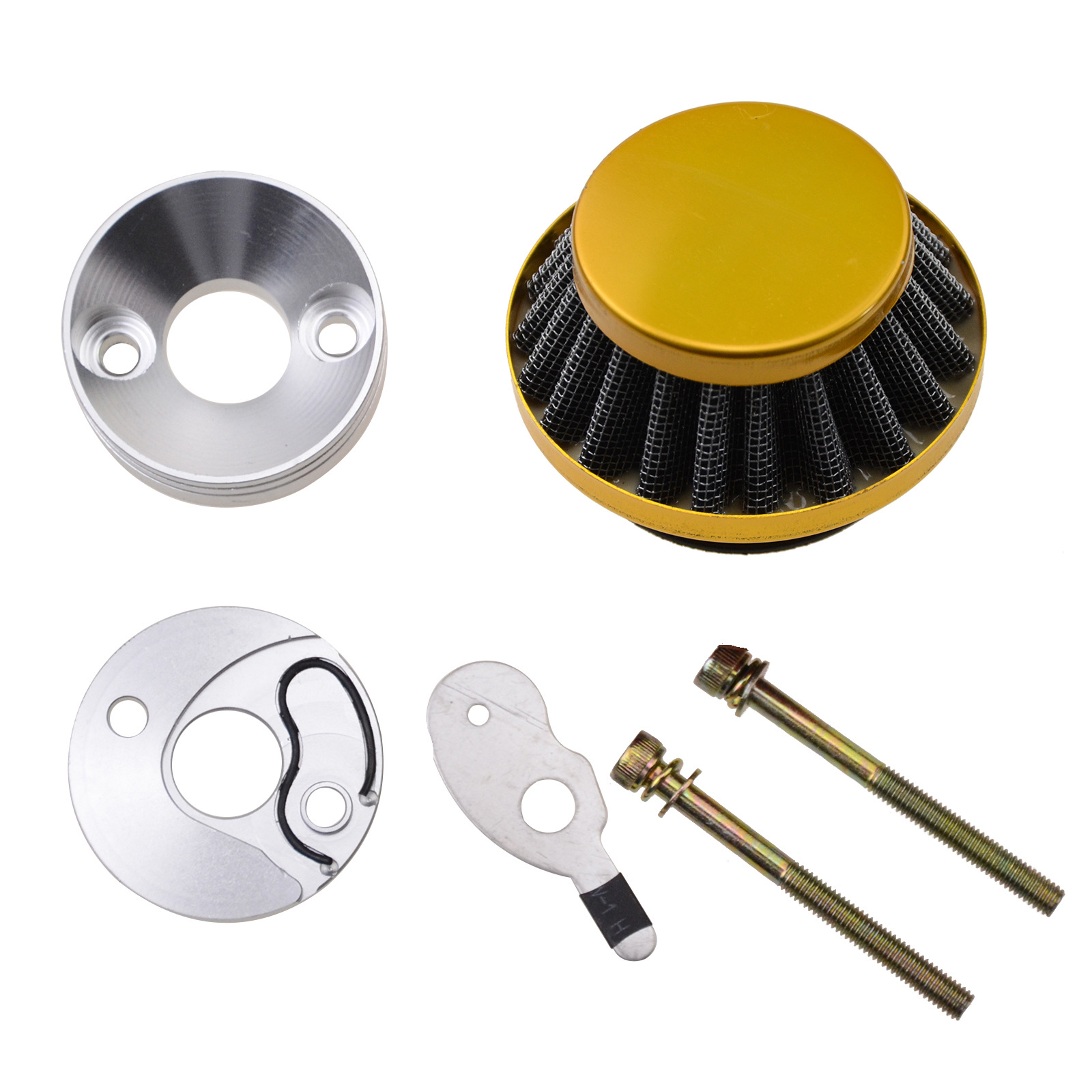 Dtekgaz - 44-mm-luftfilter Aus Vergoldetem Metall Mit Modifiziertem Ansaugkanal, Kompatibel Mit Hochleistungsluftfiltern Für Motorräder, Atvs Und Geländefahrzeuge. Universelles Upgrade-zubehör.