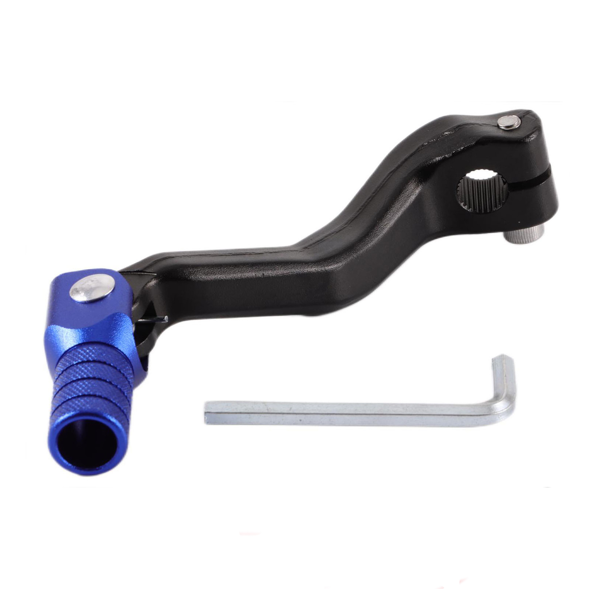 Dtekgaz - Verstellbarer Schalthebel Aus Aluminiumlegierung Für Huayang/bosuer/guizun/cb250 Offroad-motorräder (schwarze Stange, Blauer Kopf, Cnc-gefräste Teile).