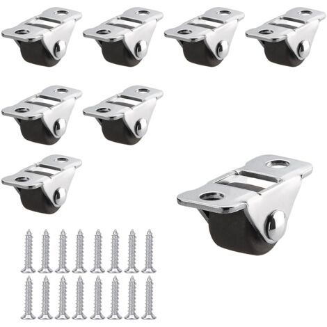 Dtekgaz - Set Mit 8 Mini-möbelrollen Aus Geräuscharmem Gummi, 12 Mm (0,5 Zoll) – Braune Gummiräder, Metallplatte, Tragkraft 10 Kg, Ideal Für Kleine Möbel