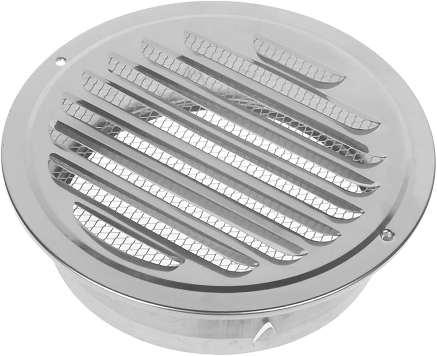 Dtekgaz - 100 Mm Rundes Lüftungsgitter Für Dachvorsprünge (2er-pack) - Lüftungsgitter Aus Edelstahl Mit Integriertem Insektenschutzgitter, Geeignet Für Dachböden, Dachvorsprünge, Ziegelwände Und Verkl