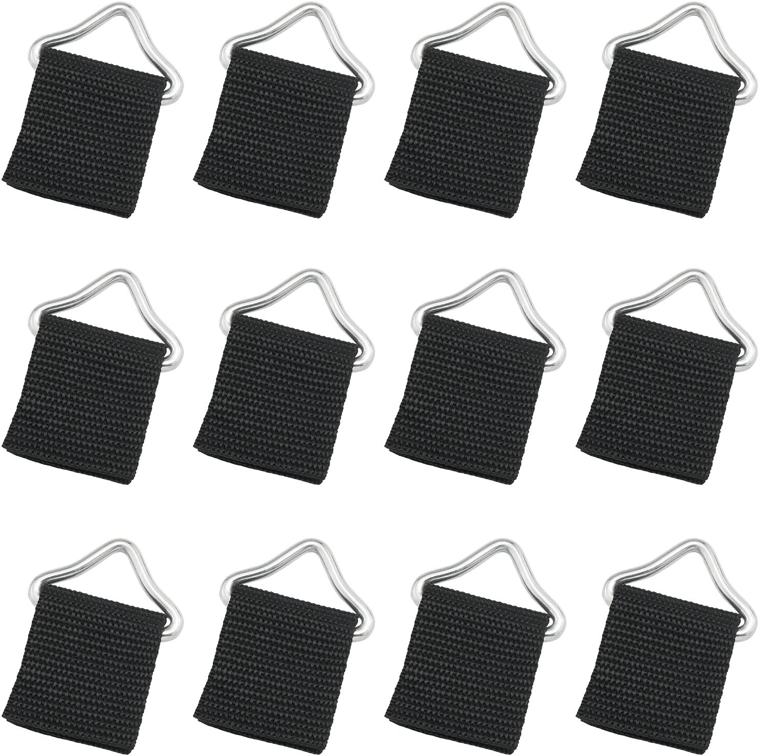 Dtekgaz - 12-teiliges Trampolin-federschnallen-set, Trampolinzubehör, Dreieckschnalle, Dreieckringschnalle, V-ring, Hochkorrosionsbeständige Dreieckringschnalle Aus Metall