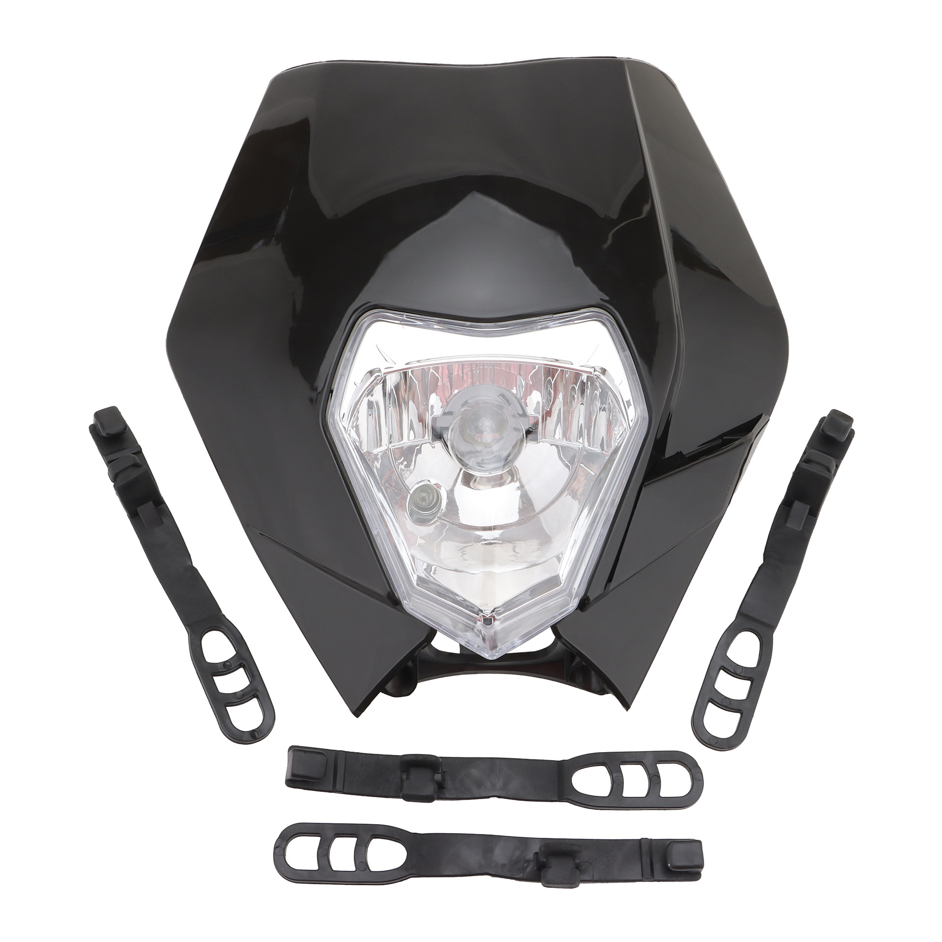 Dtekgaz - Scheinwerferabdeckung Für Offroad-supermoto-motorräder, Universelle Schwarze Frontscheinwerferabdeckung, Frontverkleidung Für Straßen- Und Superbike-motorräder, Zubehör Für Umbau Und Dekorat