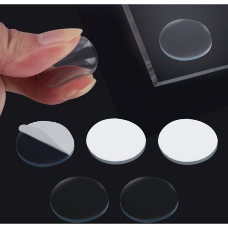 Dtekgaz - 80 Stück Glas-tischgleiter, 25 Mm X 2,2 Mm Rutschfeste Glas-tischplatten-abstandshalter, Transparente Glas-tischplatten-abstandshalter, Kunststoffpuffer Für Tischplatten