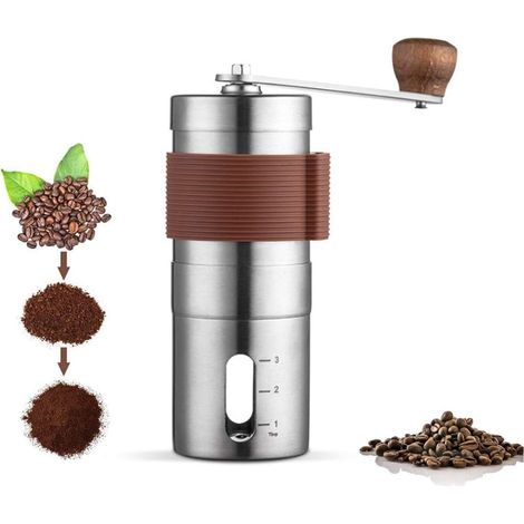 Handkaffeemühle Aus Edelstahl, Tragbare Handkaffeemühle