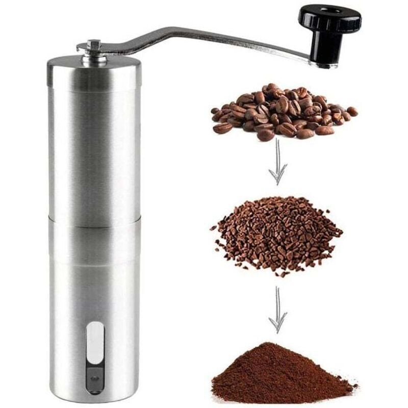 Manuelle Kaffeemühle (einstellbar), Edelstahl-kaffeemühle, Keramikmahlwerk, Tragbar Und Plastikfrei Verpackt