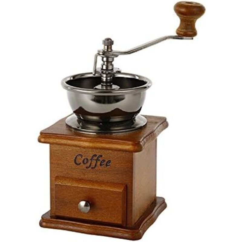 Vintage Manuelle Keramik-kaffeemühle Mit Konischem Mahlwerk, Tragbar, Kurbel