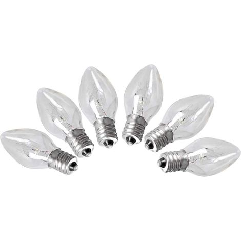 Set Mit 6 Himalaya-salzlampenbirnen E12, 15 Watt Für Schlafzimmerbeleuchtung, 220-240 V