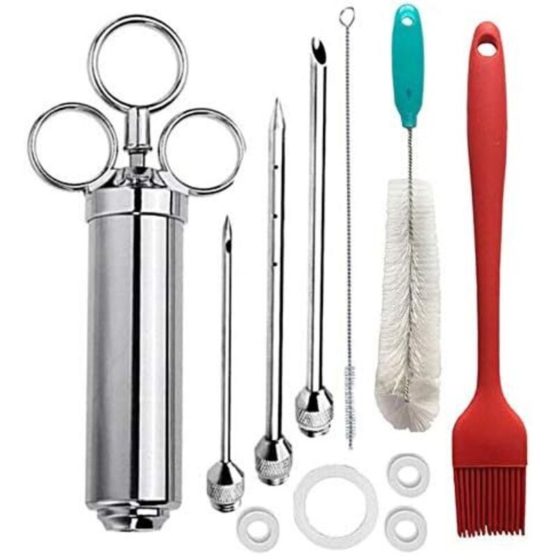 Fleischinjektor Aus Edelstahl 304, Marinadenspritze, Professionelle Saftspritze Für Türkisches Fleisch, Rindfleisch, Hähnchen, Braten Und Grillfleisch.